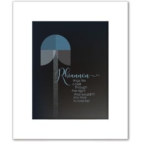 Rhiannon Love Song - Lyric Inspired Artwork Visual Illustration - Wall Art Poster Decor for Music Room (14"L x 11"W, Print - Unframed) in Saudi Arabia