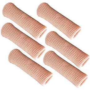 SOHLER 6 Packs Closed Toe Caps Finger Covers Sleeve Protectors, Elastic Fabric Lined with Soft Gel (Medium 9/16"x 2-1/2") in Saudi Arabia