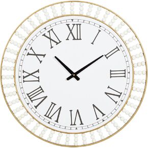 ساعة حائط ديكو 79 معدنية بيضاء معاصرة، 24 × 24 × 2 بوصة in Kuwait