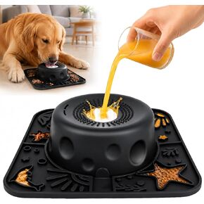 Slow Feeder Dog Bowl with Rolling Ball, 2 in 1 Dog Lick Bowl with Mat in Saudi Arabia