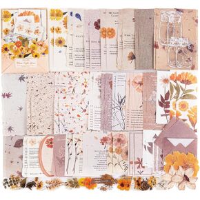 RISYPISY 100Pcs Floral Junk Journal Supplies Kit for Scrapbooking in Kuwait