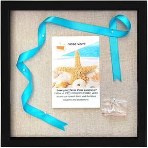 Tasse Verre 12x15 Rustic Display Shadow Box (1-Pack) Frame w/Linen Background and 8 Stick Pins - Ready to Hang Shadowbox Picture Frame - Box Display Baby Memorabilia Wedding in Saudi Arabia