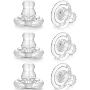 Silicone Earring Backs, 6pcs 18K Gold Silicone Earring Backs Replacements, Locking Earring Backs for Studs/Droopy Heavy Earring, Hypoallergenic Soft Clear Earring Backs for Adults&Kids Gold in Kuwait