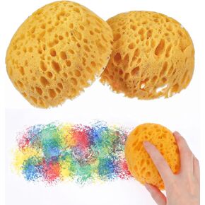 2 Pcs Sponge for Painting, Knockdown Texture Sponge Large Size, Multipurpose Art Sponges for DIY Art, Acrylic Watercolor, Pottery & Home Decoration(Yellow) in Kuwait