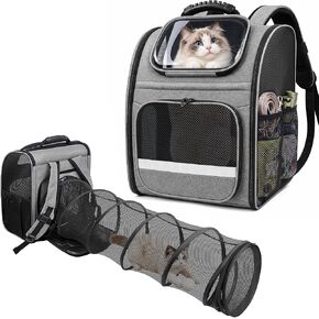 Pawtners Cat Backpack with Play Tunnel, Design for Carrying Playing Blue in Kuwait