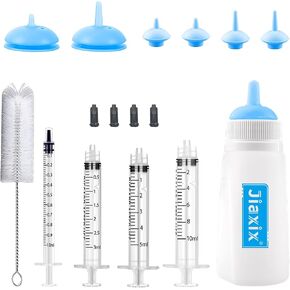 Kitten Silicone Bottle Feeding Kit Nipple Kittens Syringe,Nipple & Feeding Kits, Reusable Newborn Kitten Supplies, Suitable for Feeding, Puppy, Rabbit,Hamster (Yellow) in Saudi Arabia