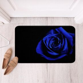Feelyou 3D Rose Bathroom Rug Mat Blue Rose Floral Print Non-Slip Door Mat Flower Pattern Absorbent Bath Mat for Bathroom Tub Ultra Soft Machine Washable 16"x24" in Saudi Arabia