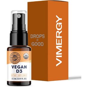 Vimergy USDA Organic Vegan Vitamin D3 Extract, 96 Servings – Supports Strong Bones & Healthy Immune System – Alcohol Free Liquid Vitamin D3 Drops - Gluten-Free, Non-GMO, Kosher, Vegan & Paleo (15 ml) in Saudi Arabia