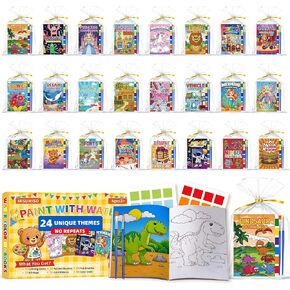 24 Pack Paint with Water Coloring Books for Kids Ages 4-8, Party Favor Kits with Brushes, Birthday Goodie Bag Stuffers, Classroom Prizes, Arts and Crafts Activities, Homeschool Supplies in Kuwait