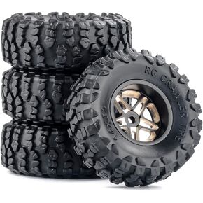 for Axial SCX30 Upgrade Wheels & Tires – 0.7" Brass Rim with Offset for Ford Bronco, Jeep Wrangler, Chevrolet K10 RC Rock Crawler Accessories 4pcs/Set in Saudi Arabia