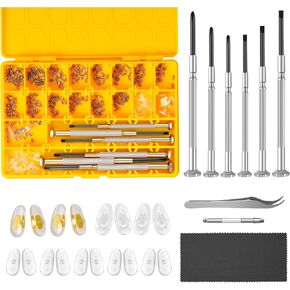 Magnetic Eyeglass Repair Kit, Glasses Repair Kit with Eyeglass Screws Include Nose Pads, Precision Screwdriver Tool Set and Tweezers for Eyeglasses, Sunglasses, Watch Clock Spectacle Repair in Saudi Arabia