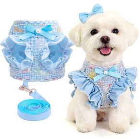 ABRRLO Small Dog Harness and Leash Set,Soft Adjustable Pink Puppy Harness in Saudi Arabia