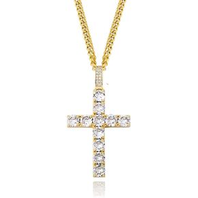 TOPGRILLZ Cross Necklace for Men Gold Necklace for Women Gold Heart Cross Jewelry 14K Silver Plated Solid Iced Cubic Zirconia Stainless Steel Pendant Chain in Saudi Arabia
