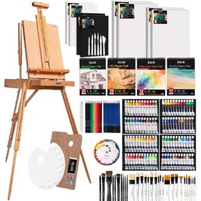 DJAR 169-Piece Wooden French Easel Art Painting Kit for Adults in Kuwait