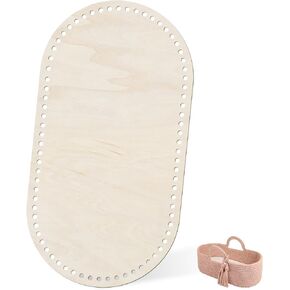 29.5" x 15.7" Wooden Basket Base with 12mm Holes for Crochet, HSSZXFR Oval Shape Large Moses Basket Crochet Bottom, for DIY Crochet Knitting Weaving Crafts Home Decoration in Kuwait