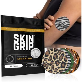 Skin Grip Adhesive Patches for Freestyle Libre 2 – Waterproof & Sweatproof for 10-14 Days, Pre-Cut Adhesive Tape, Continuous Glucose Monitor Sensor Cover – 20 Pack, Chocolate in Saudi Arabia