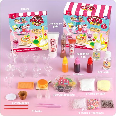 12 Making Miniature Food Toys Set, DIY, Resin Play, Mini Pretend Play Food in Kuwait