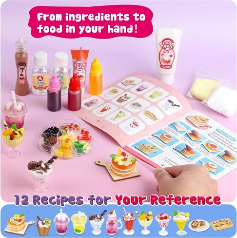 12 Making Miniature Food Toys Set, DIY, Resin Play, Mini Pretend Play Food in Kuwait