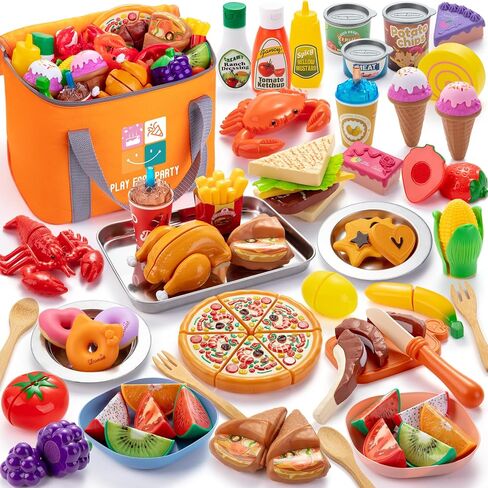 Juboury Pretend Play Food Set for Kids Kitchen, with Storage Bag in Kuwait