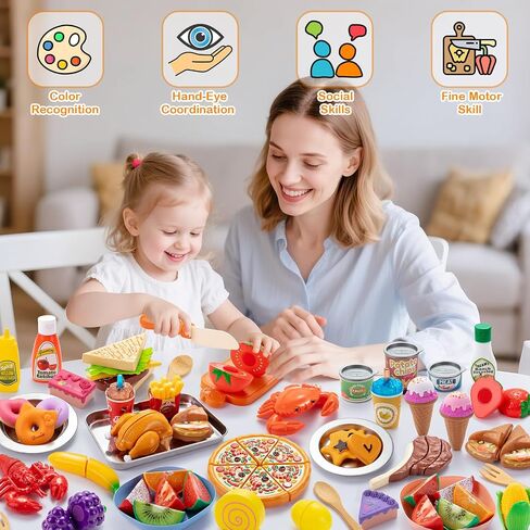 Juboury Pretend Play Food Set for Kids Kitchen, with Storage Bag in Kuwait