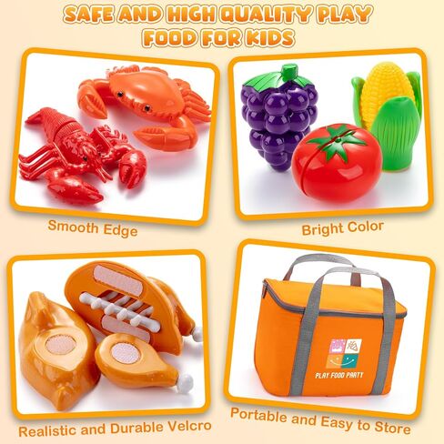 Juboury Pretend Play Food Set for Kids Kitchen, with Storage Bag in Kuwait