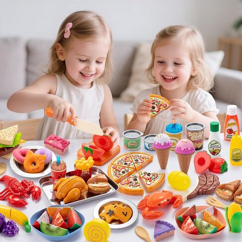 Juboury Pretend Play Food Set for Kids Kitchen, with Storage Bag in Kuwait