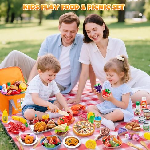Juboury Pretend Play Food Set for Kids Kitchen, with Storage Bag in Kuwait