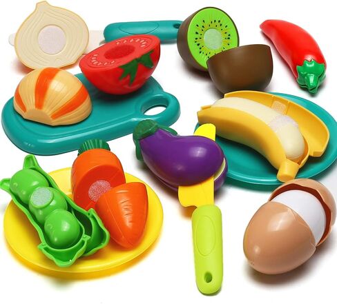 LESUTER TOYS 70 PCS Cutting Play Food Kitchen Toy, Pretend Play Accessories in Kuwait
