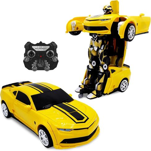 Kids Transforming Robot RC Sport Car Toys Boys 8-13 Remote Control Vehicle Gift Yellow in Saudi Arabia