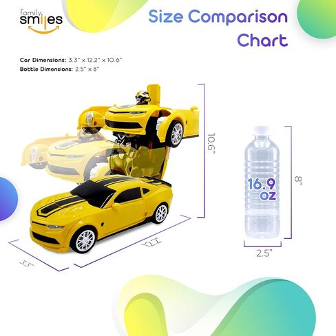 Kids Transforming Robot RC Sport Car Toys Boys 8-13 Remote Control Vehicle Gift Yellow in Saudi Arabia