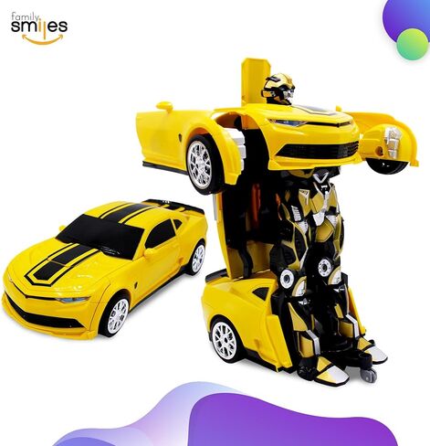 Kids Transforming Robot RC Sport Car Toys Boys 8-13 Remote Control Vehicle Gift Yellow in Saudi Arabia