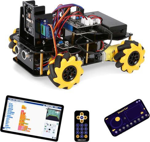 ACEBOTT Robot Kit, Robotics for Kids Ages 8-12 12-16, STEM Toys for Boys with Remote & App Control, Arduino & Scratch Compatible, Science Kits for Kids Age 8-12 12-16, for Boys & Girls(Yellow) in Kuwait
