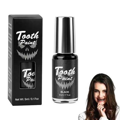Black Tooth Paint, Temporary Halloween Cosplay Teeth Makeup in Kuwait