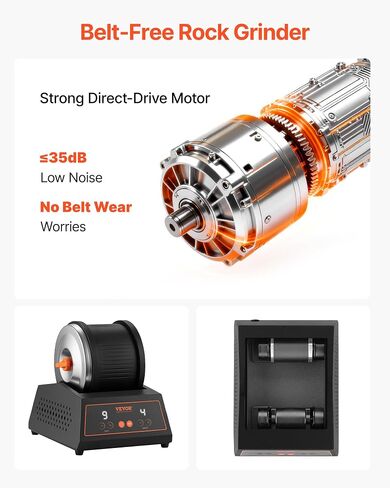 VEVOR Rock Tumbler 4 lbs Large Barrel 4 Speed Settings Rock Polishing Kit in Kuwait