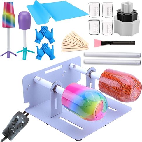 LFSUM 2 Double Cup Turner for Crafts, Tumbler Spinner Machine Kit, Glitter Epoxy Tumblers in Kuwait