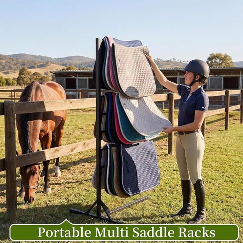 8-Tier Saddle Pad Rack, Freestanding Horse Tack Storage Stand in Saudi Arabia