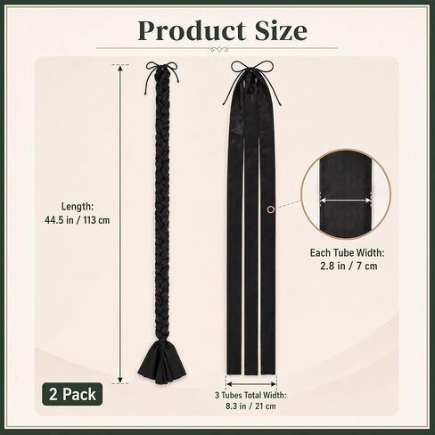 Chunyin 2 Pcs 44.5in 3 Tube Braid in Horse Tail Bags Stretch Fabric in Kuwait