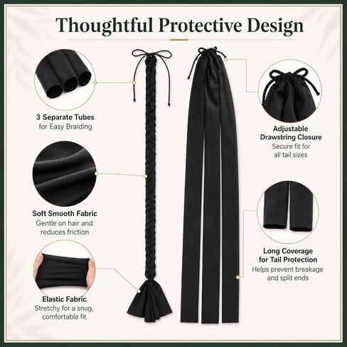 Chunyin 2 Pcs 44.5in 3 Tube Braid in Horse Tail Bags Stretch Fabric in Kuwait