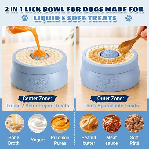 Slow Feeder Dog Bowl with Rolling Ball, Dog Lick Bowl for Puppy & Small Dog in Saudi Arabia