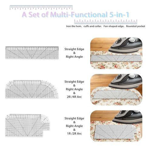 3Pcs Felt Hot Hem Ruler, Satisfy Ironing Need of Straight and Curved Edge in Saudi Arabia