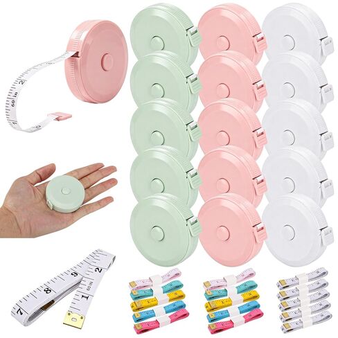 16Pcs Retractable Measuring Tapes Set, Body Fabric Sewing Measures Tape, 60 Inch, 1.5 Meter Waist Scales Rulers in Saudi Arabia