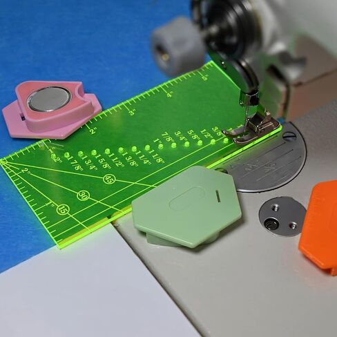 Magnetic Seam Guide for Sewing Machine with Piercing Seam Guide Ruler,Seam Gauge Ruler,Universal Sewing Machine Quilting Accessories for Hemming,Mitered Corners in Kuwait