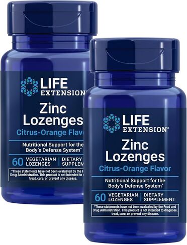 Life Extension Zinc Lozenges – Citrus-Orange Flavor – For Healthy Protein Synthesis & Immune Health - Inflammation Management Supplement - Gluten-Free, Non-GMO – 60 Vegetarian Lozenges in Saudi Arabia