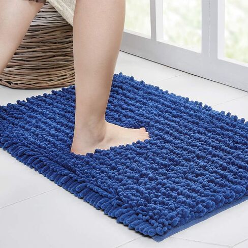 Walensee Bathroom Rug Non Slip Bath Mat (24x17 Inch Dusty Pink) Water Absorbent Super Soft Shaggy Chenille Machine Washable Dry Extra Thick Perfect Absorbant Best Small Plush Carpet for Shower Floor in Kuwait