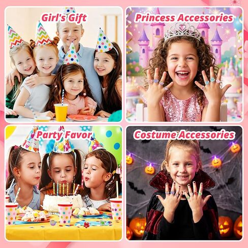 Faburo 50 Pcs Kids Rings for Girls, Adjustable Rings Girls Toddler Jewelry in Kuwait