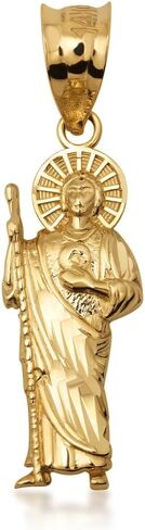 Polished 14k Yellow Gold Saint Jude Charm Pendant in Kuwait