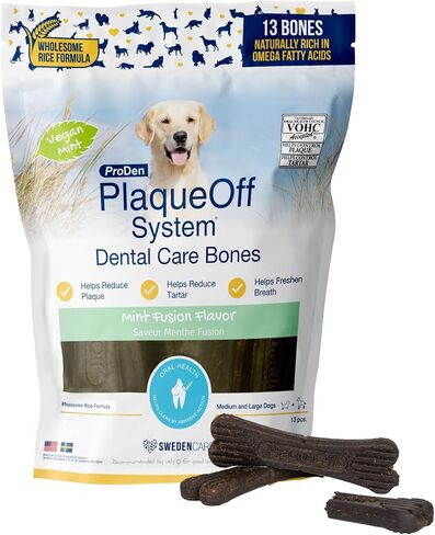 ProDen PlaqueOff Mini Dental Bones for Dogs - Peanut Butter & Bacon (12oz) in Saudi Arabia