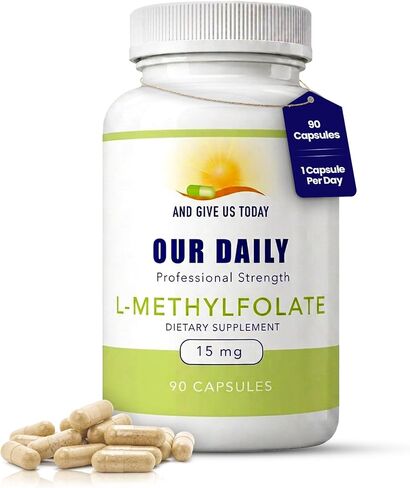 Our Daily Vites L-Methylfolate 15 mg / 15000 mcg Maximum Strength Active Folate, 5-MTHF, Vegetarian Capsules 90 Count (3 Month Supply) (90 Capsules) in Kuwait