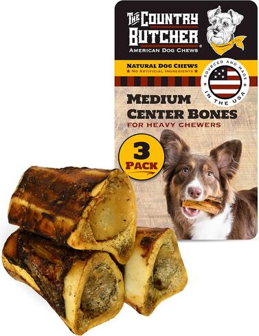 THE COUNTRY BUTCHER 7" Beef Marrow Dog Bones, Medium-Large Breed Chew, 3 Ct in Saudi Arabia