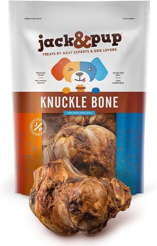 Jack & Pup Beef Knuckle Bones for Dogs, Natural Dog Knuckle Bones for Large Dogs – Savory Smoked Beef Flavor - 1 Pack in Kuwait